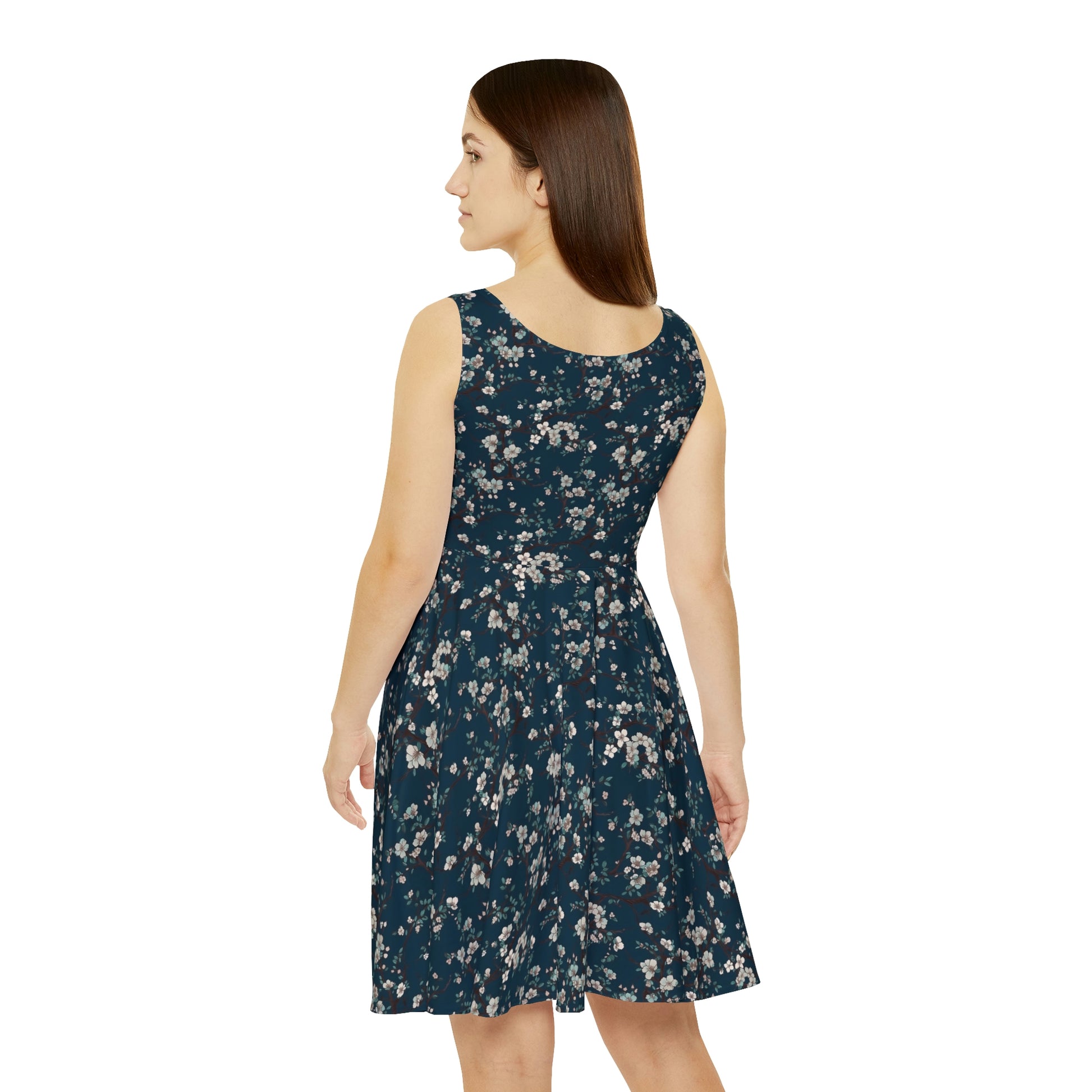 Cherry Blossoms Pattern Skater Dress