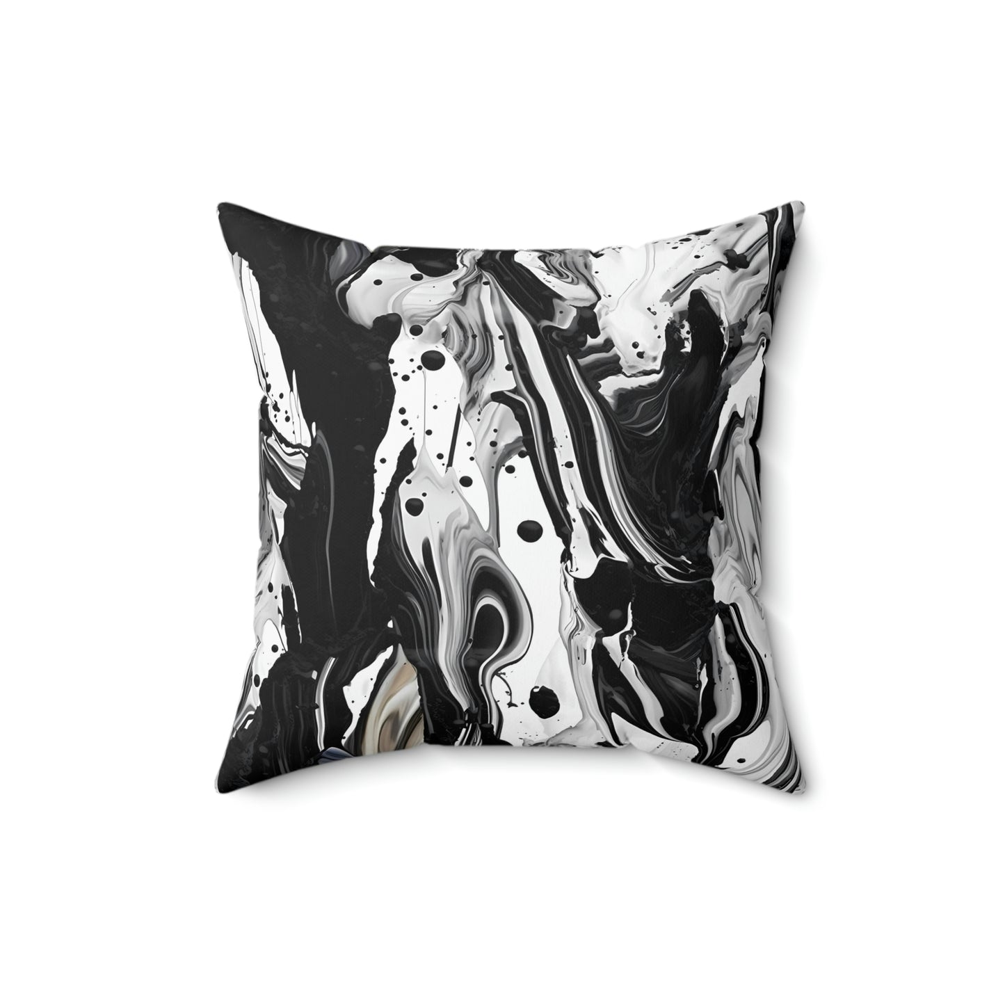 Black and White Marble Pattern Square Pillow