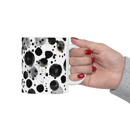 Black Polka Dots Pattern Mug