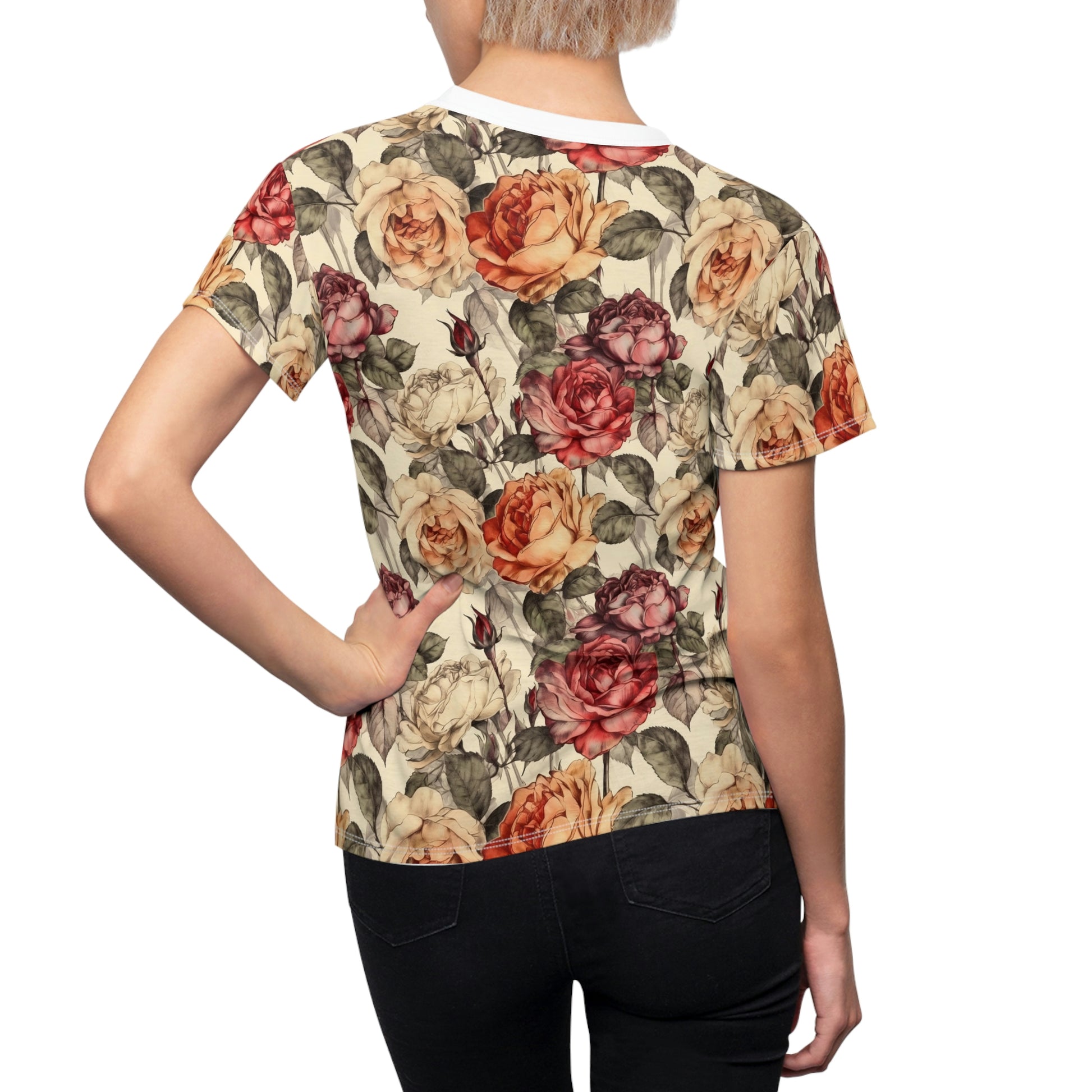 Vintage Roses Pattern T-Shirt