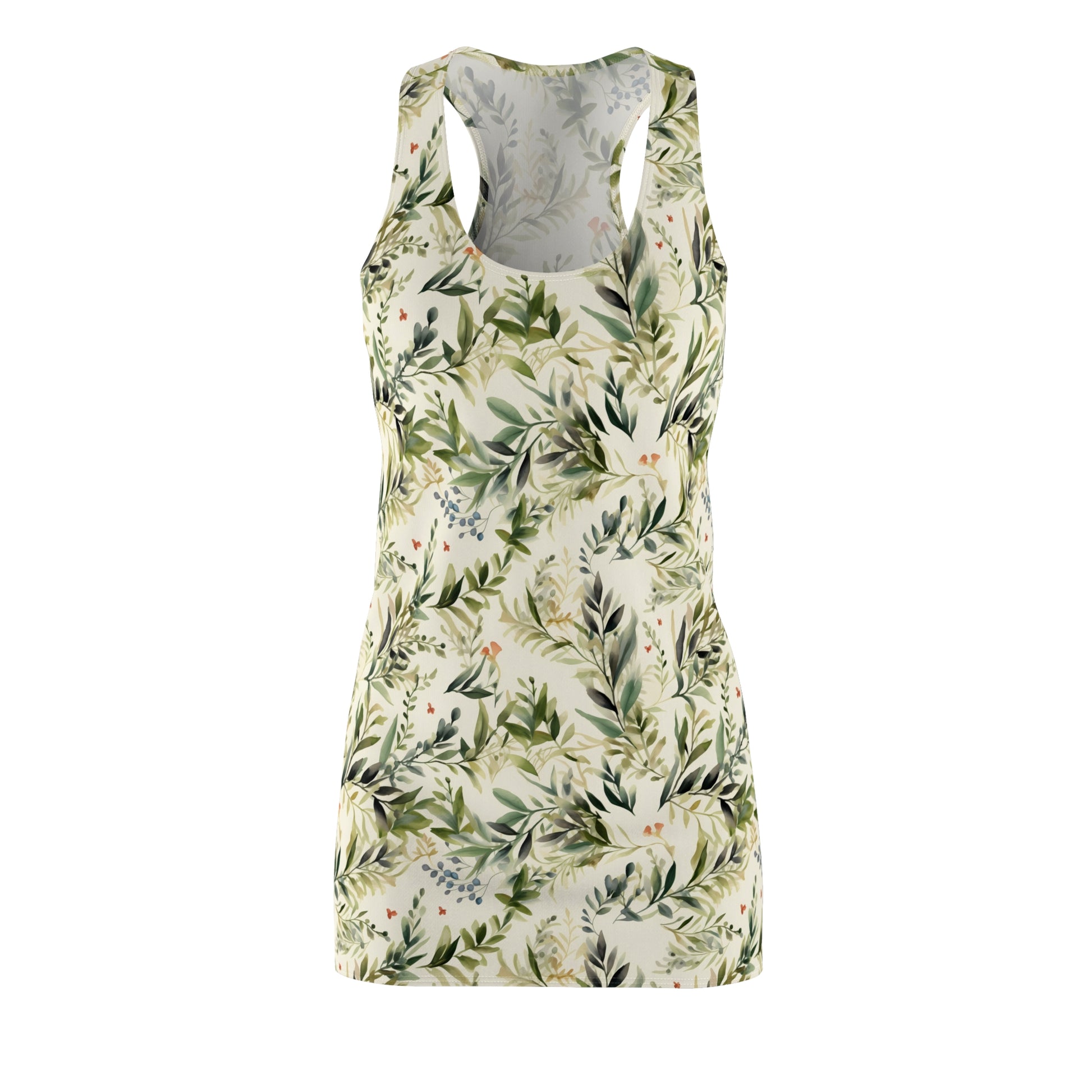 Flora Whispers Dress, flowers and leaves pattern