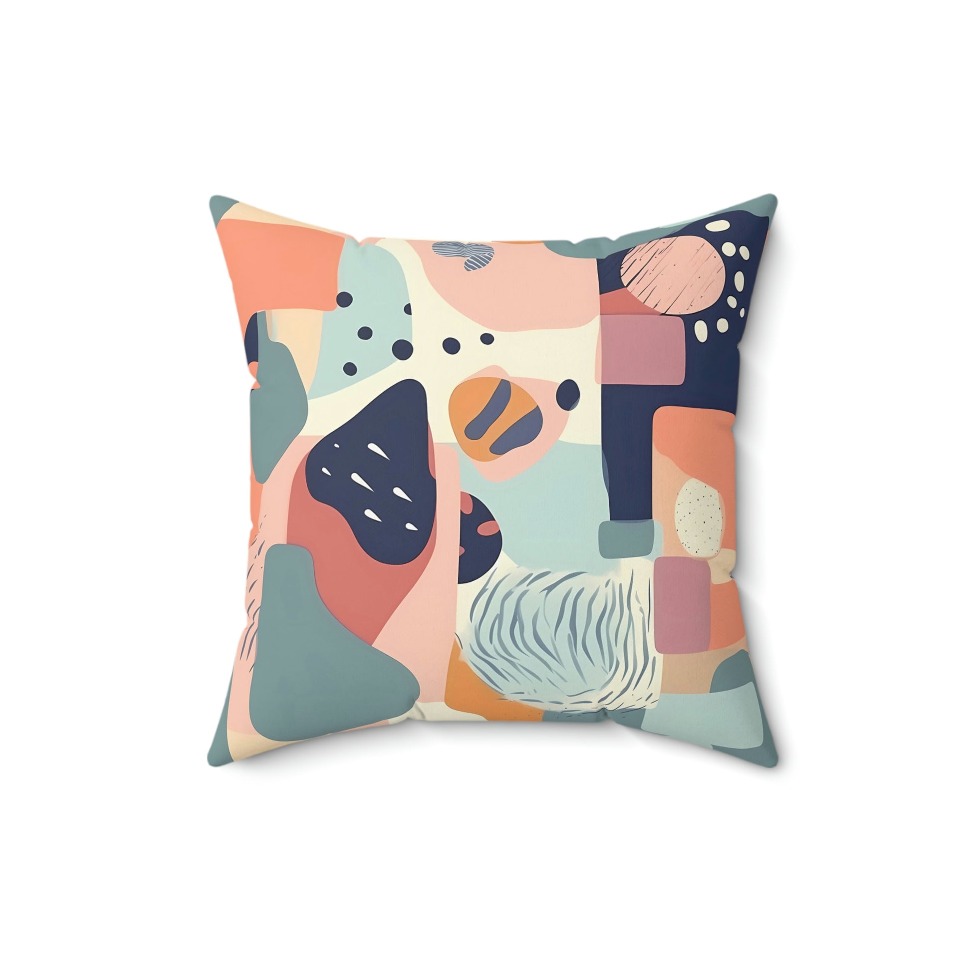 Pastel Shapes Pattern Square Pillow