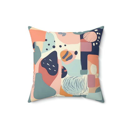 Pastel Shapes Pattern Square Pillow