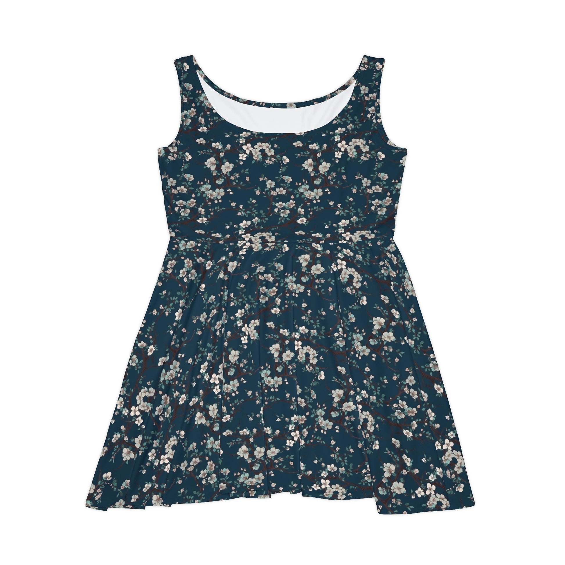 Cherry Blossoms Pattern Skater Dress