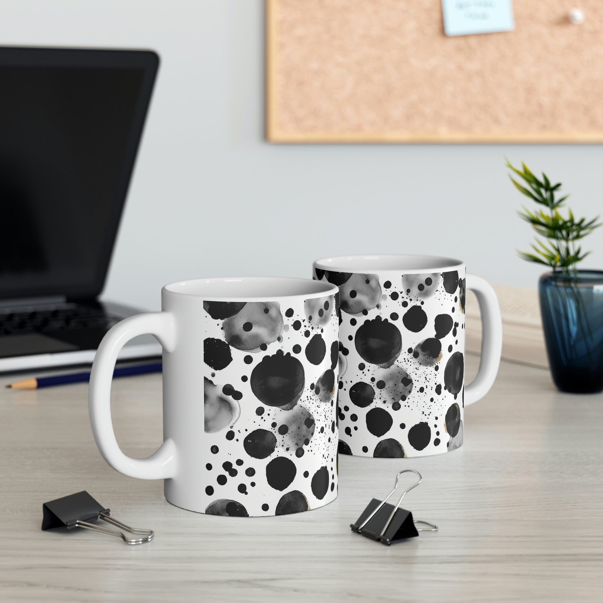 Black Polka Dots Pattern Mug