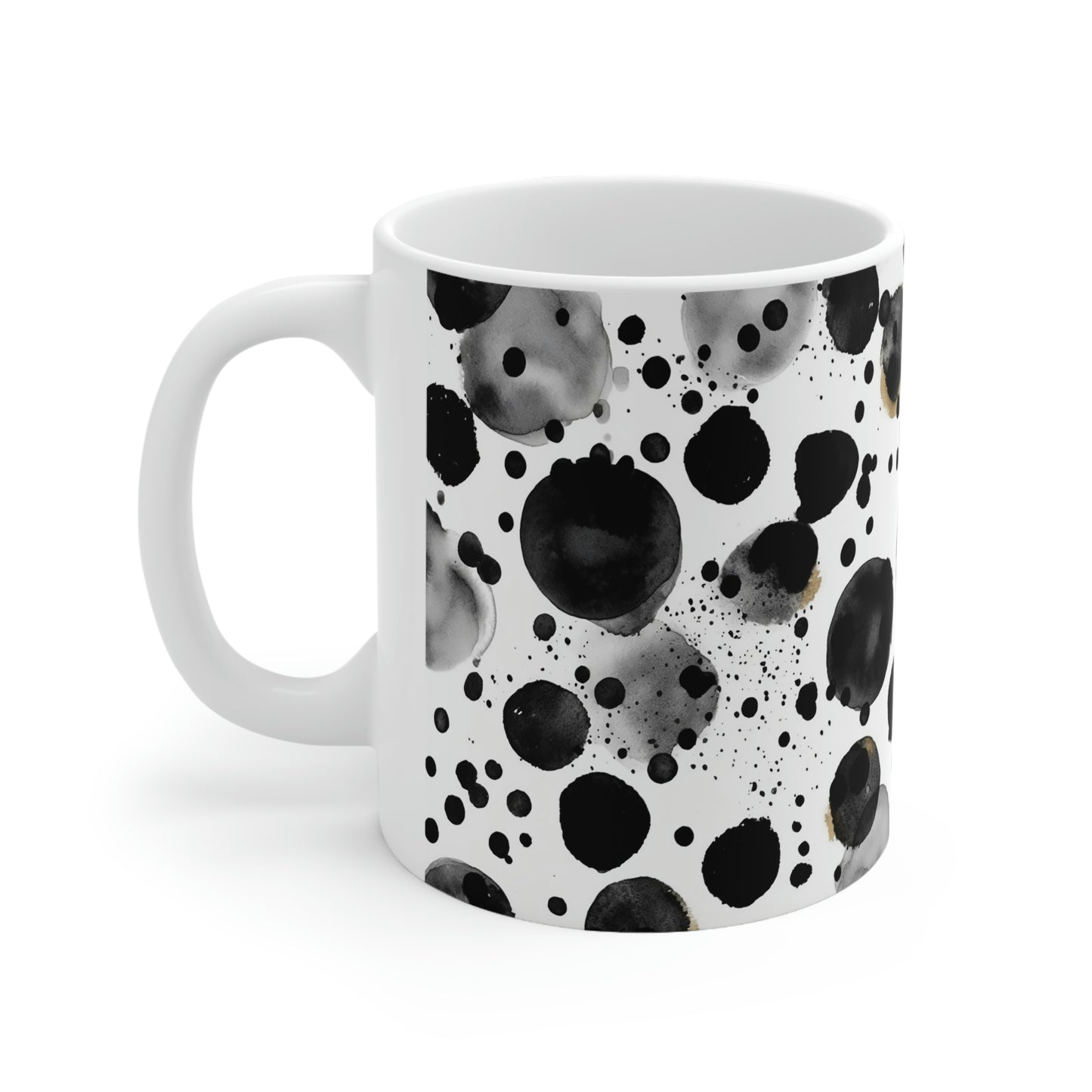 Black Polka Dots Pattern Mug