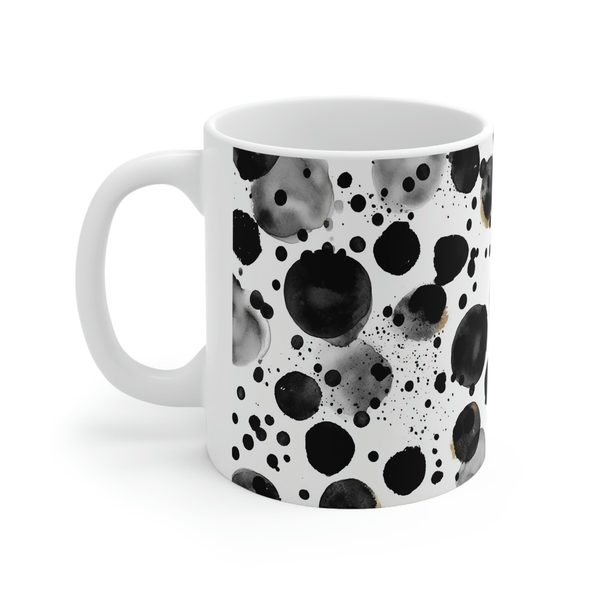 Black Polka Dots Pattern Mug