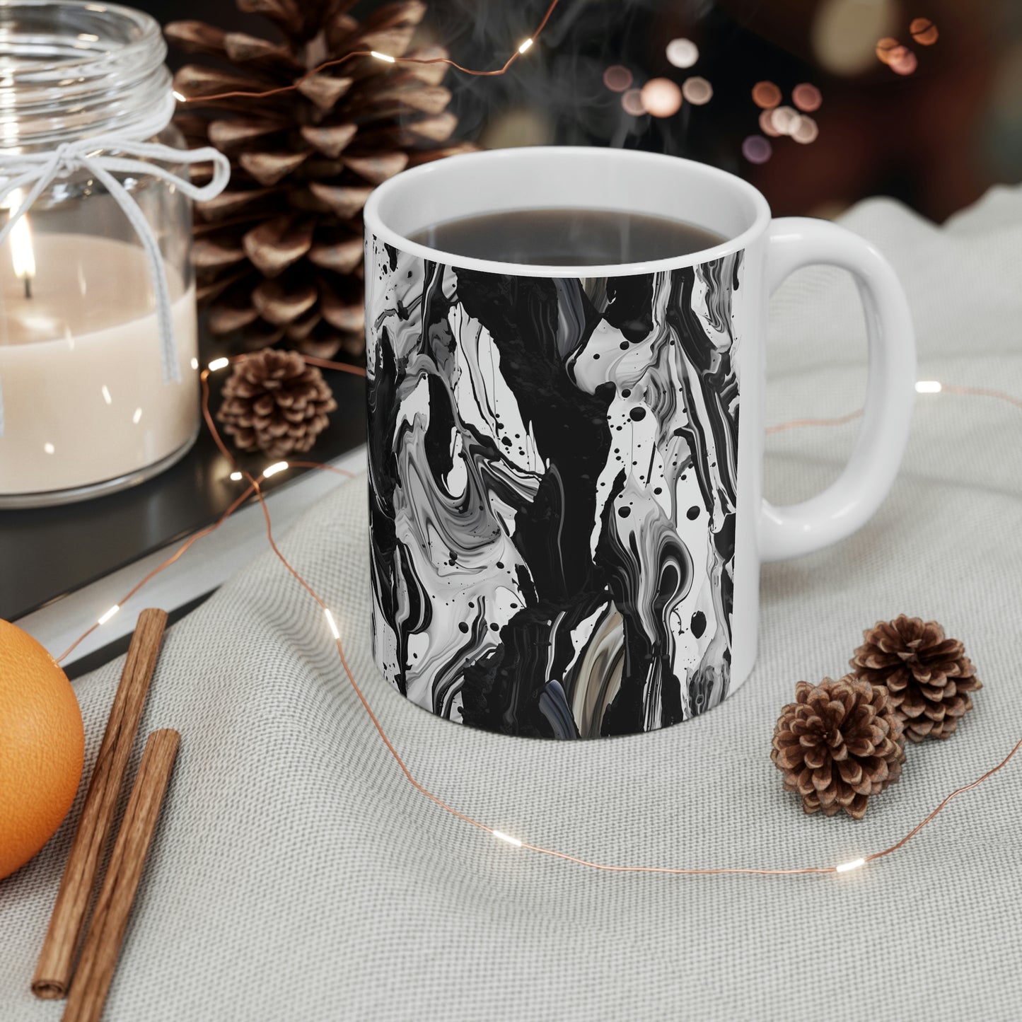 Black and White Marble Pattern Mug