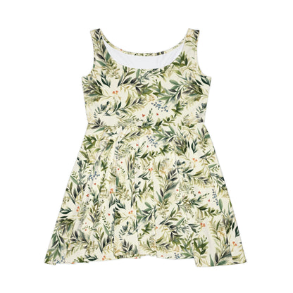 Flora Whispers Skater Dress, flowers and leaves pattern