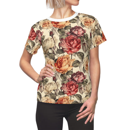 Vintage Roses Pattern T-Shirt