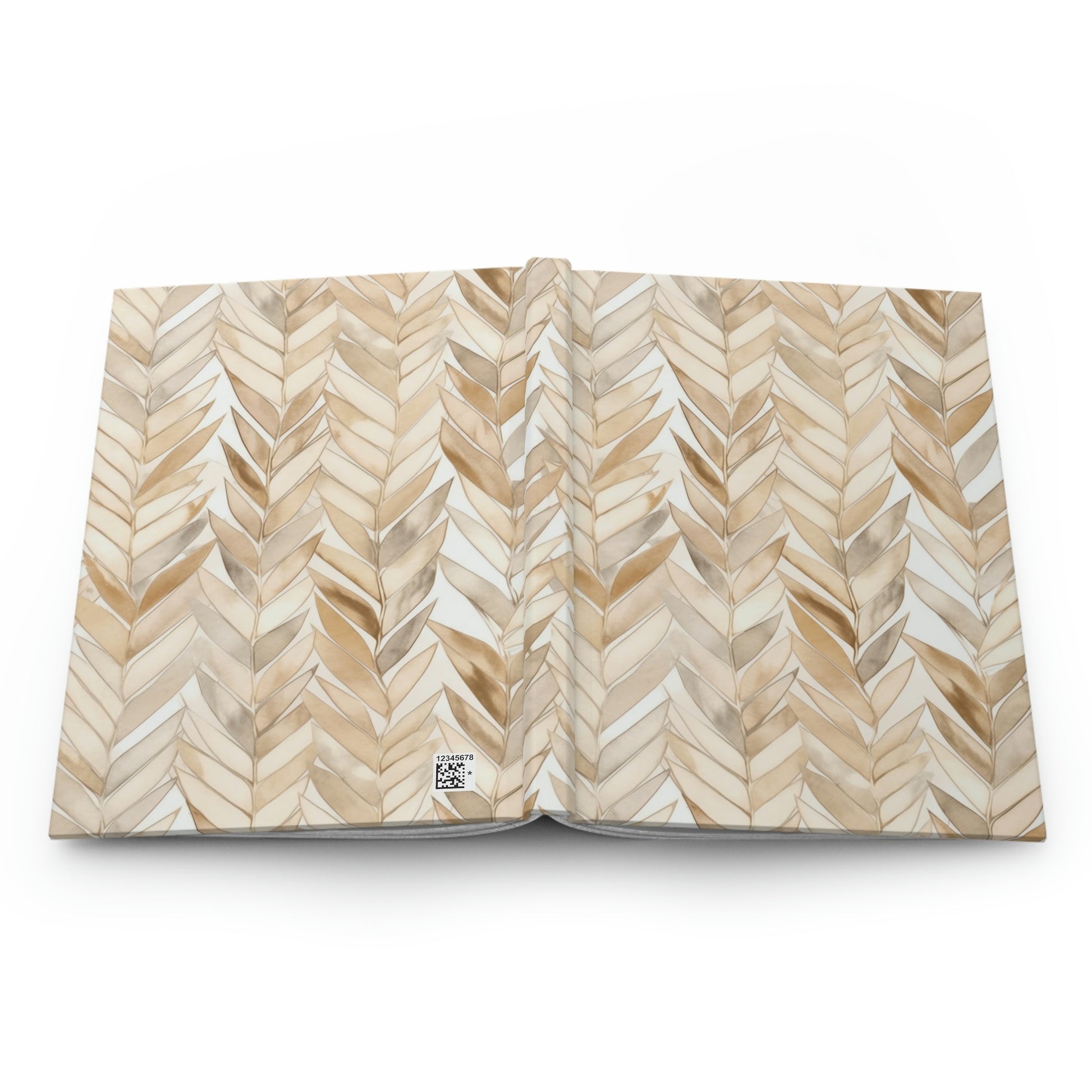 Beige Herringbone Pattern Journal