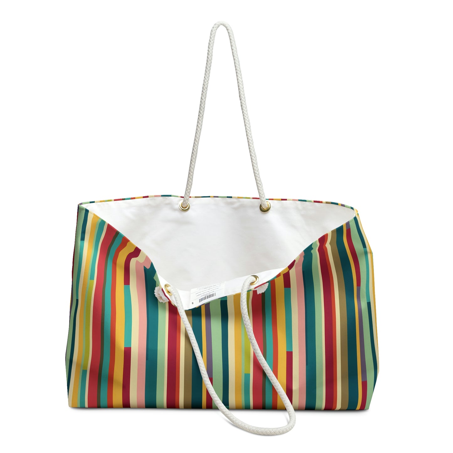 Colorful Technicolor Stripes Pattern Bag