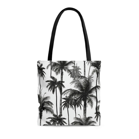 Black & White Palm Trees Pattern Tote Bag