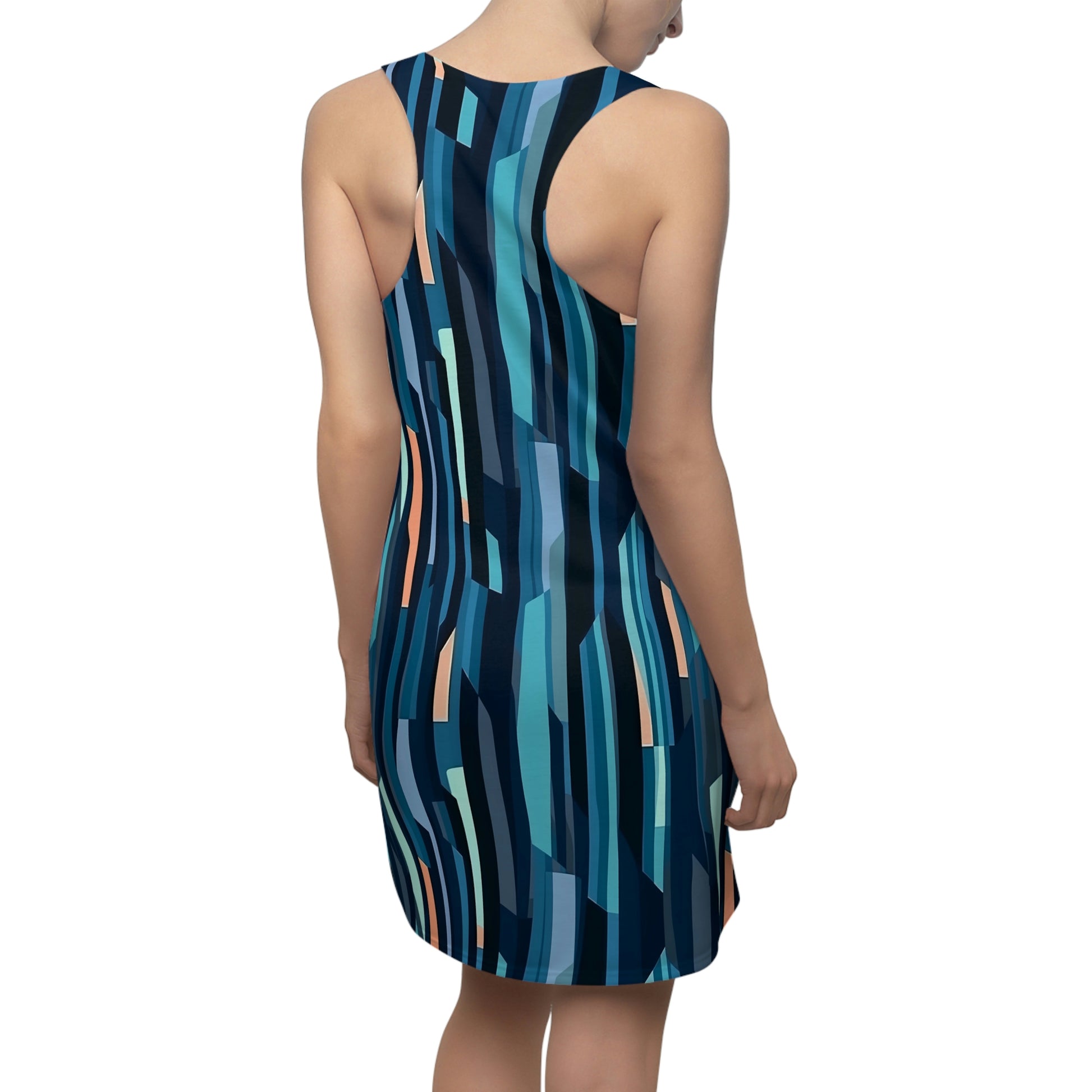 Cobalt Dreams Dress, blue stripes pattern