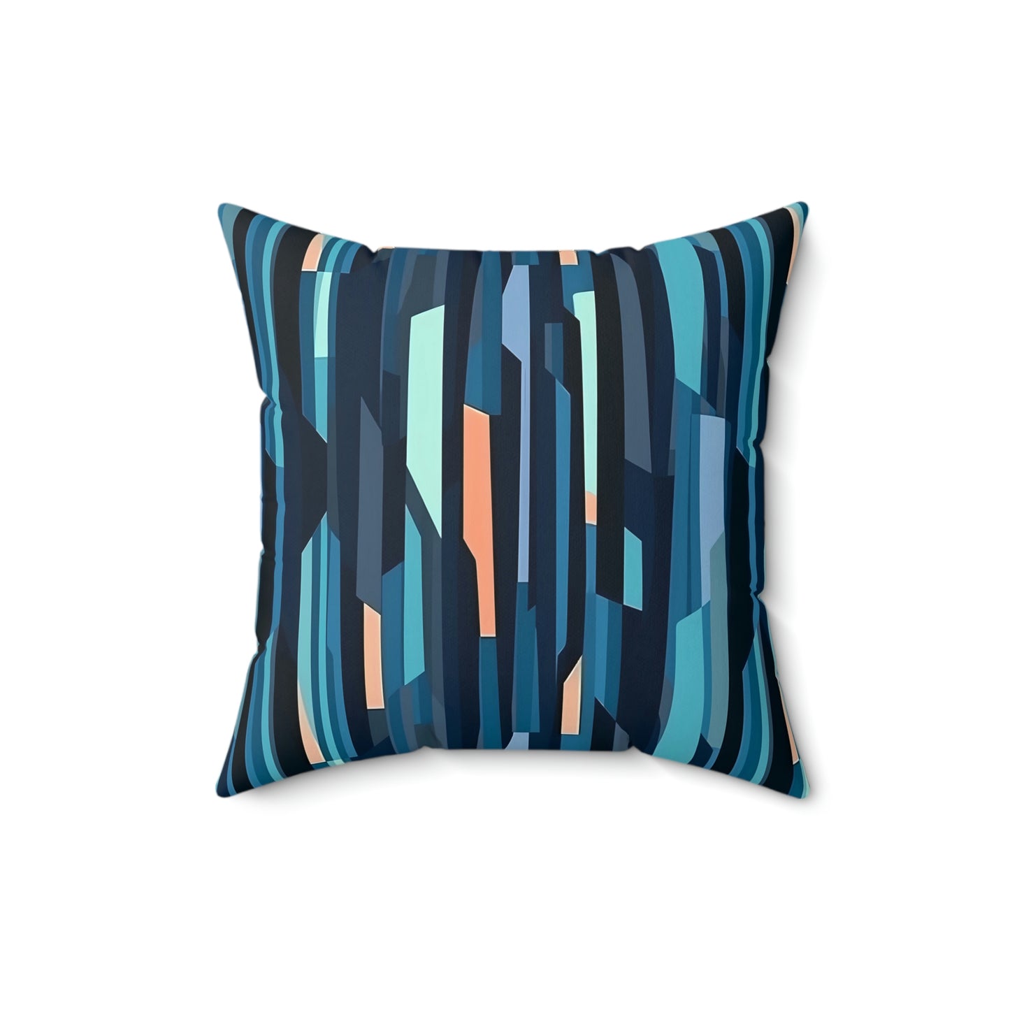 Cobalt Dreams Square Pillow, blue stripes pattern