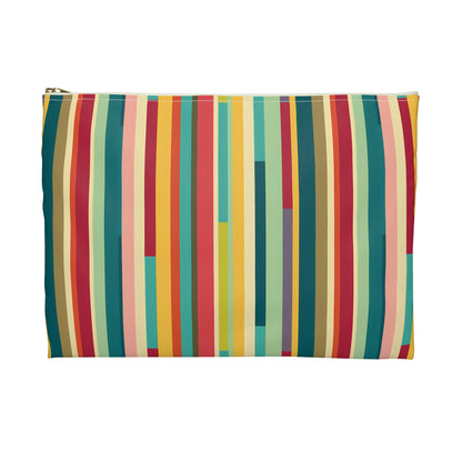 Colorful Technicolor Stripes Pattern Pouch