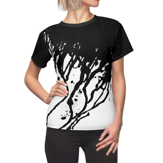 Black and White Paint/Ink Drip T-Shirt