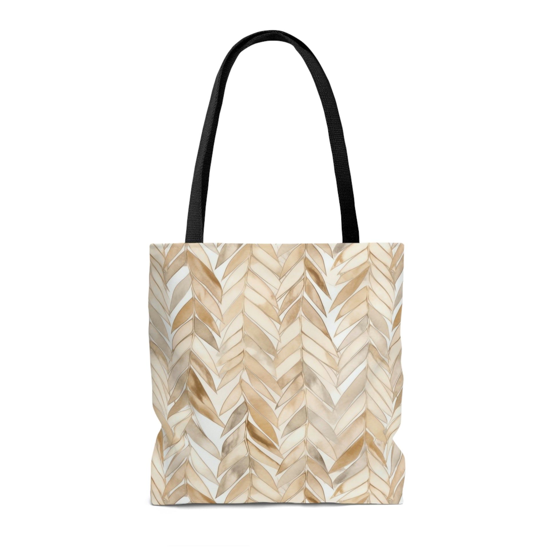 Beige Herringbone Pattern Tote Bag