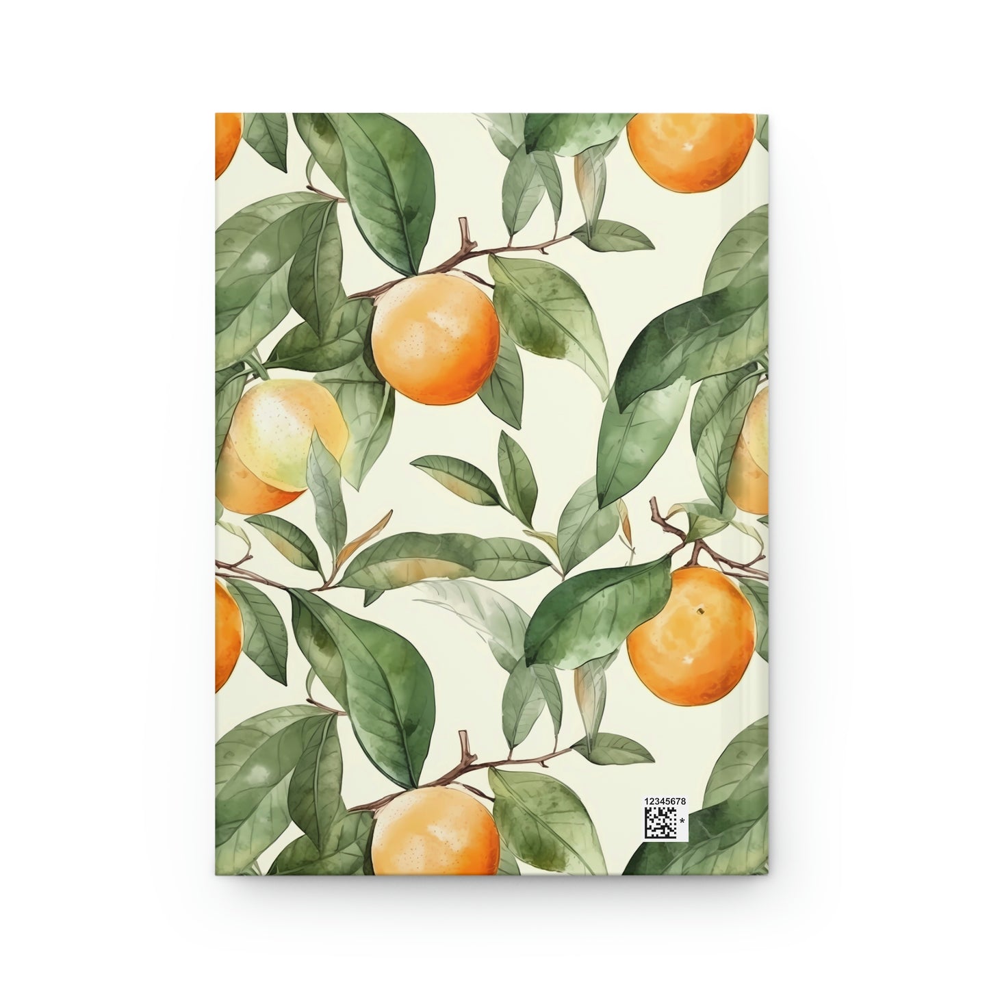 Citrus Jungle Journal, oranges and leaves pattern