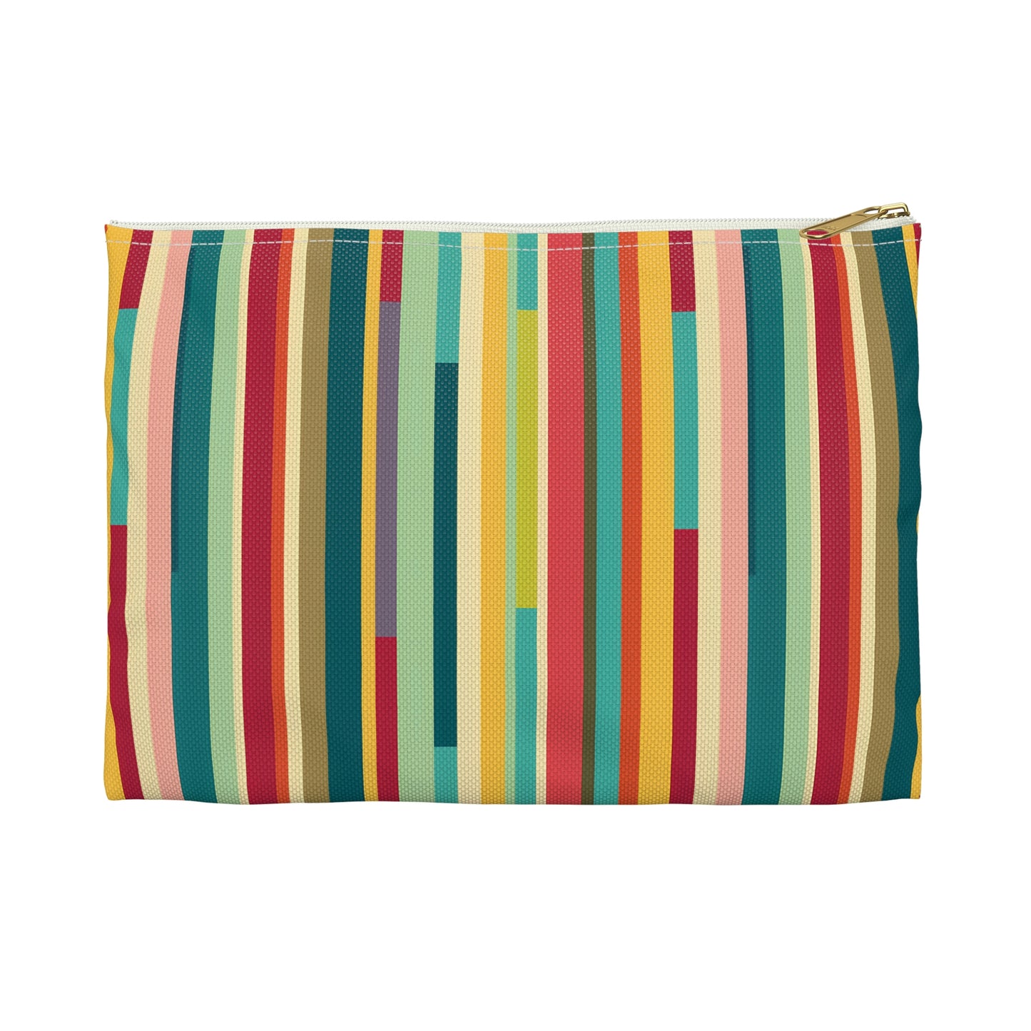 Colorful Technicolor Stripes Pattern Pouch