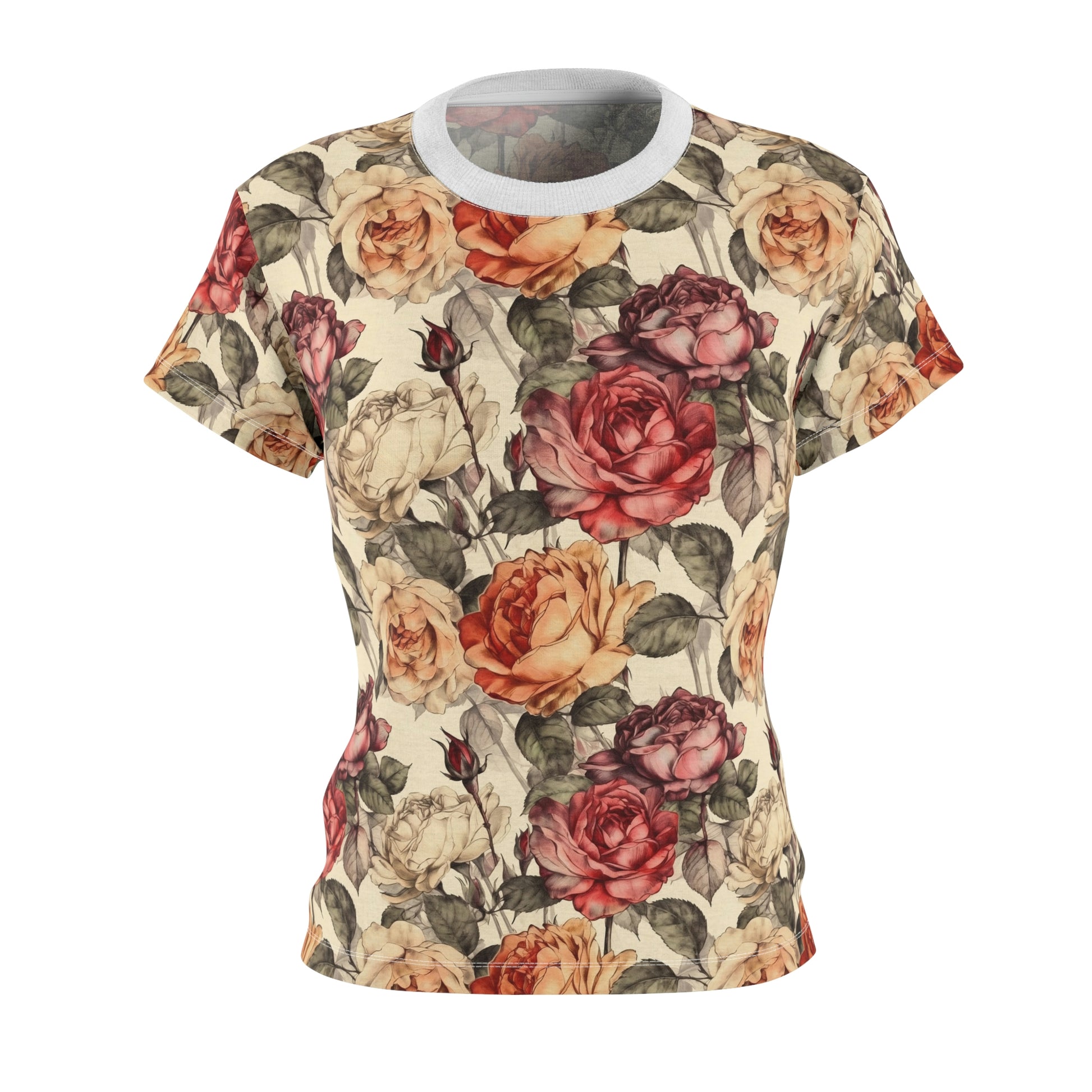 Vintage Roses Pattern T-Shirt