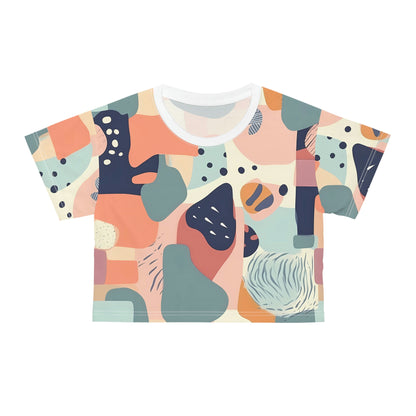 Pastel Shapes Pattern Crop Tee