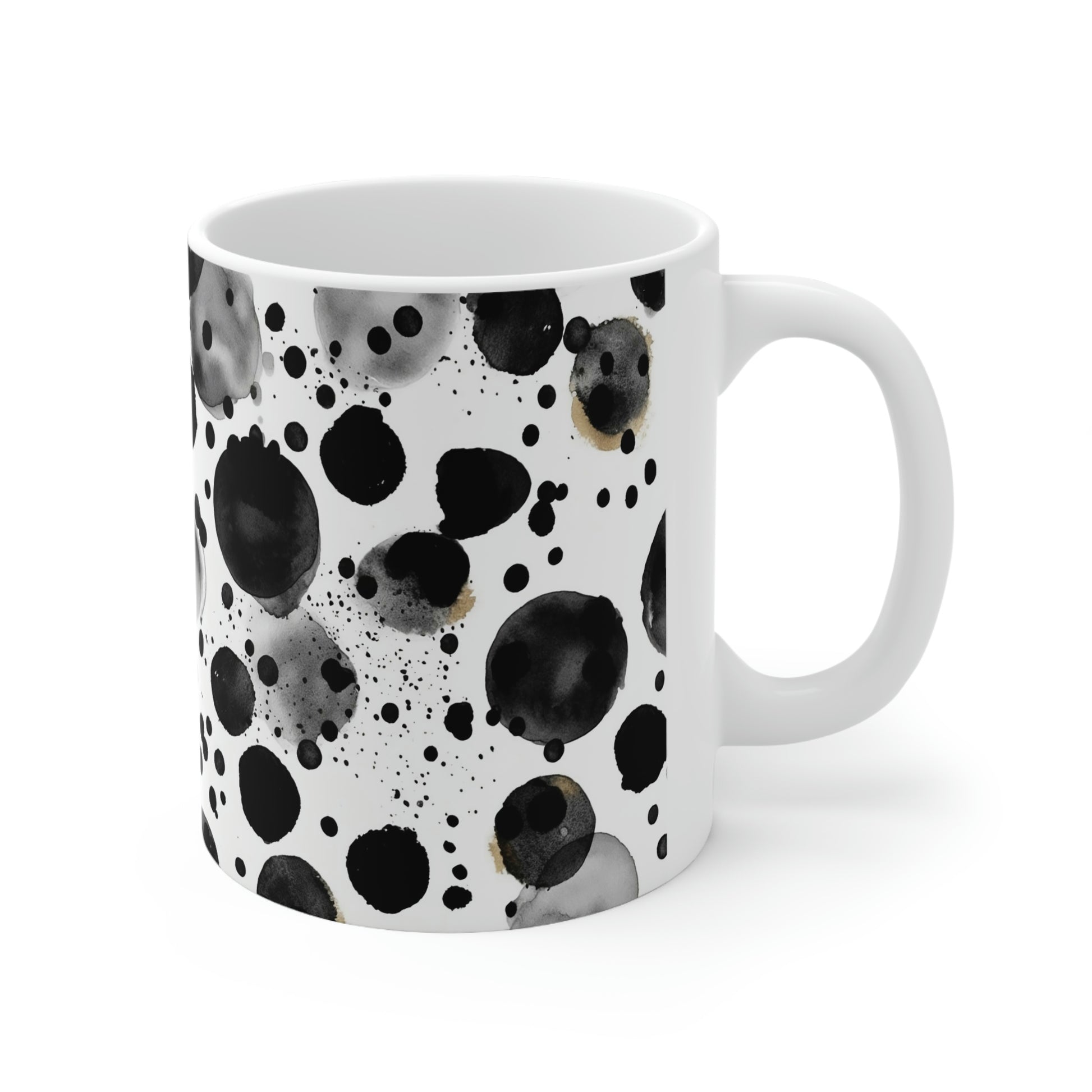 Black Polka Dots Pattern Mug