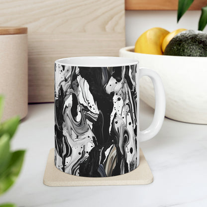 Black and White Marble Pattern Mug