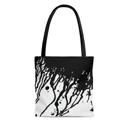 Black and White Paint/Ink Drip Tote Bag