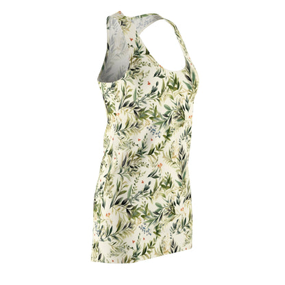 Flora Whispers Dress, flowers and leaves pattern