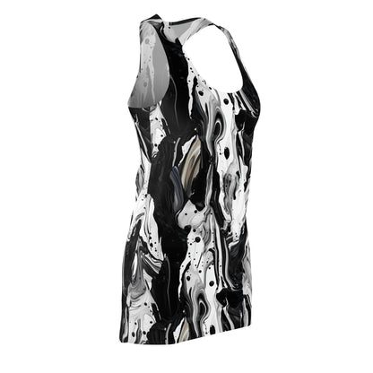 Black and White Marble Pattern Dress