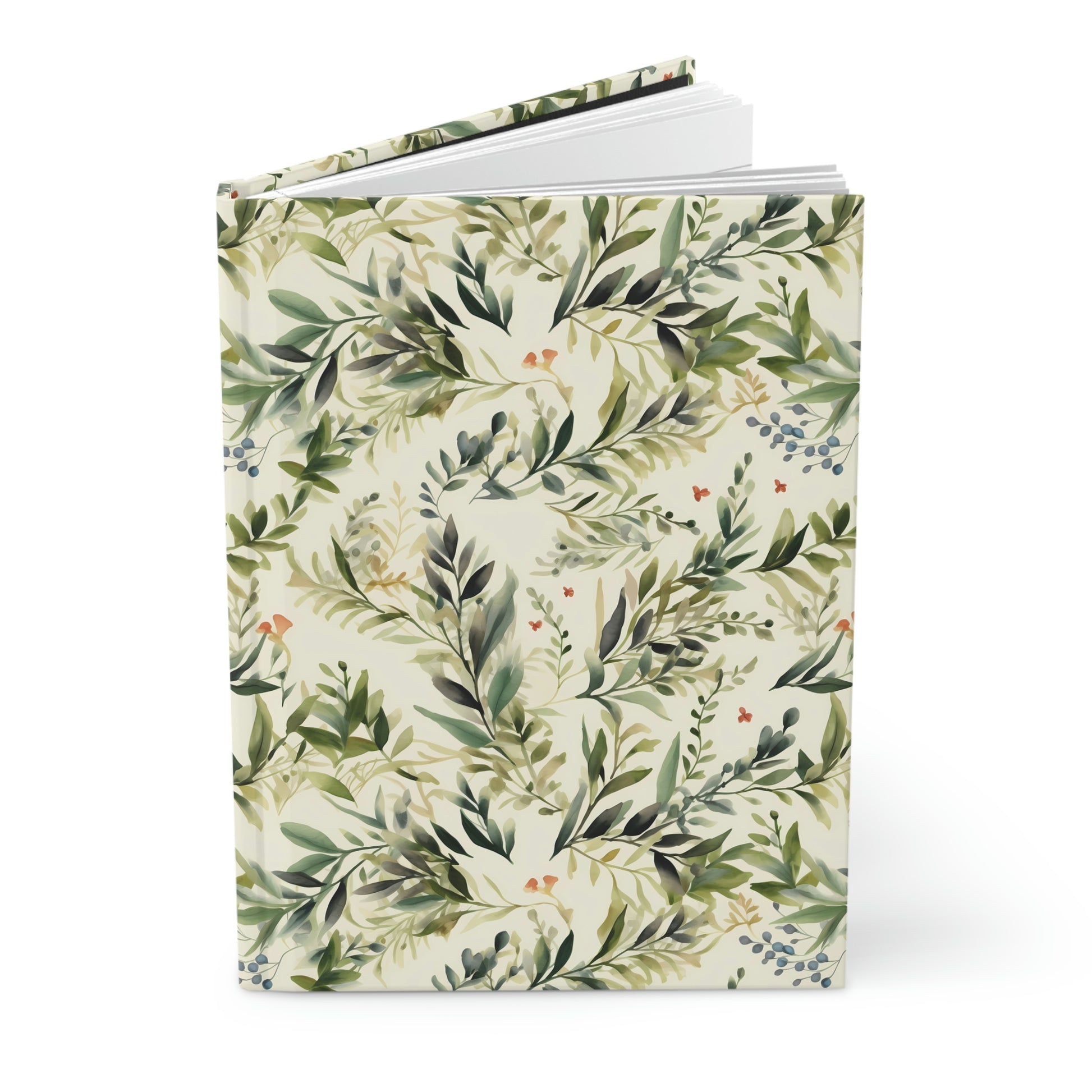 Flora Whispers Journal, flowers and leaves pattern