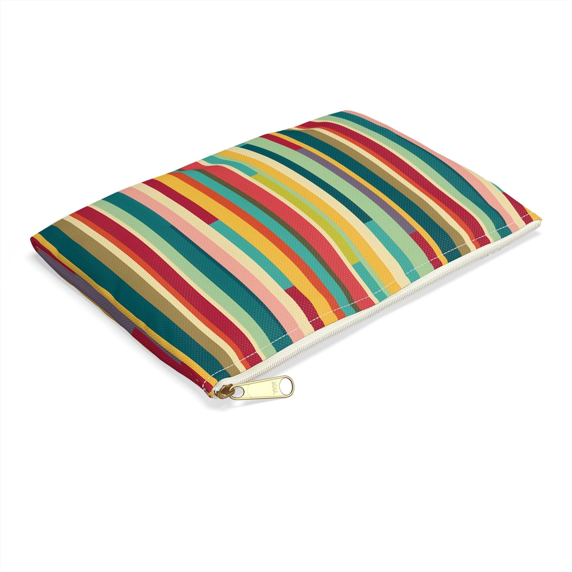 Colorful Technicolor Stripes Pattern Pouch