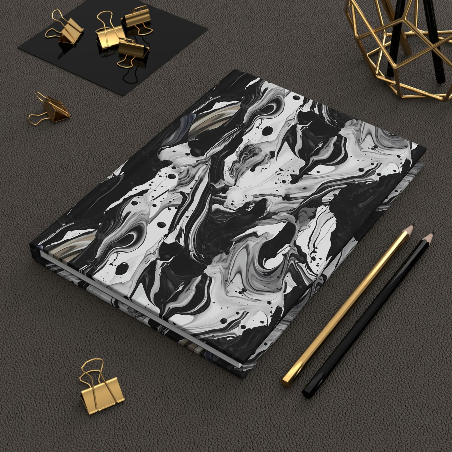 Black and White Marble Pattern Journal