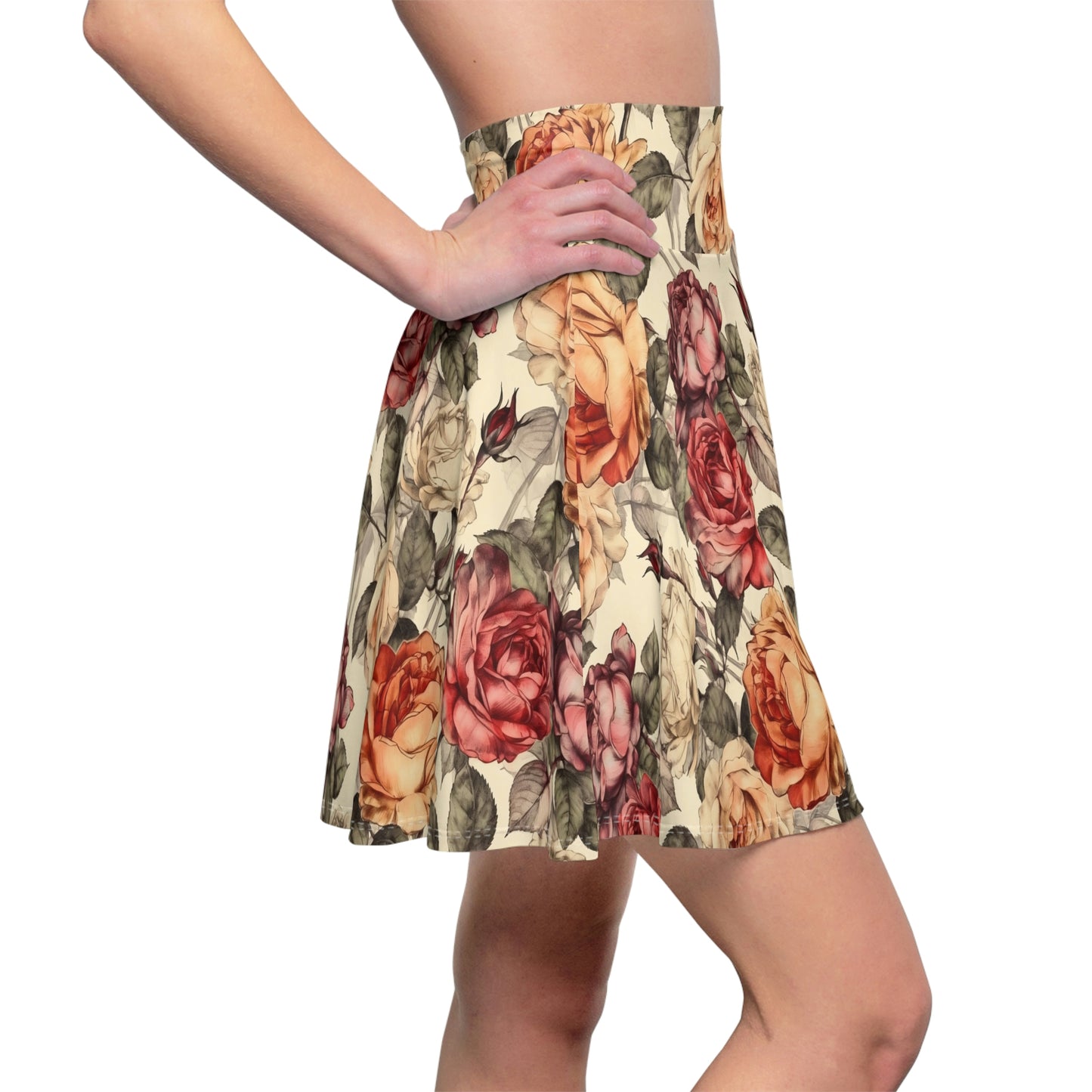 Vintage Roses Pattern Skirt