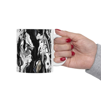 Black and White Marble Pattern Mug