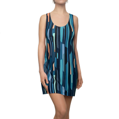 Cobalt Dreams Dress, blue stripes pattern