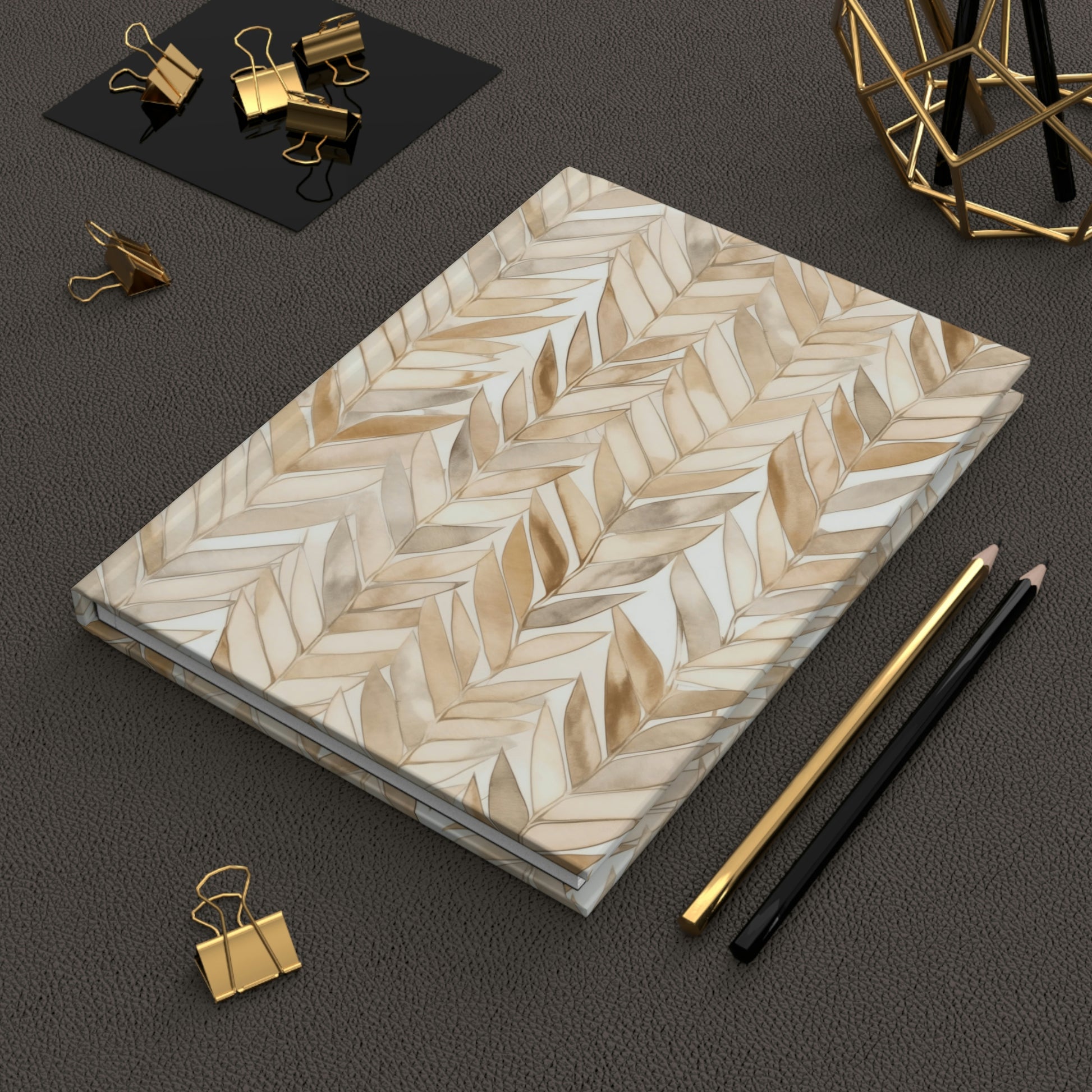 Beige Herringbone Pattern Journal