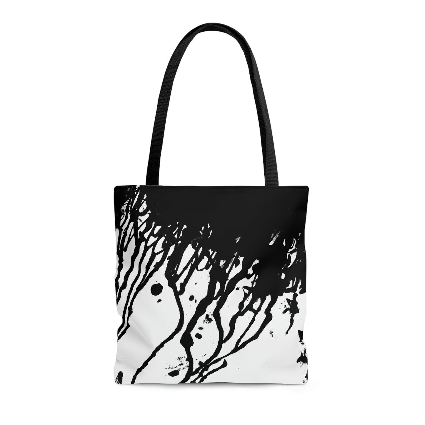 Black and White Paint/Ink Drip Tote Bag