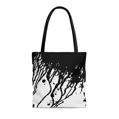 Black and White Paint/Ink Drip Tote Bag