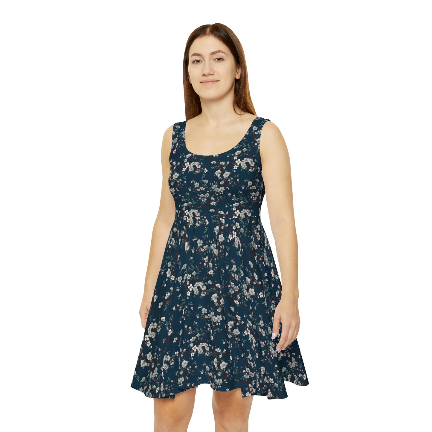 Cherry Blossoms Pattern Skater Dress