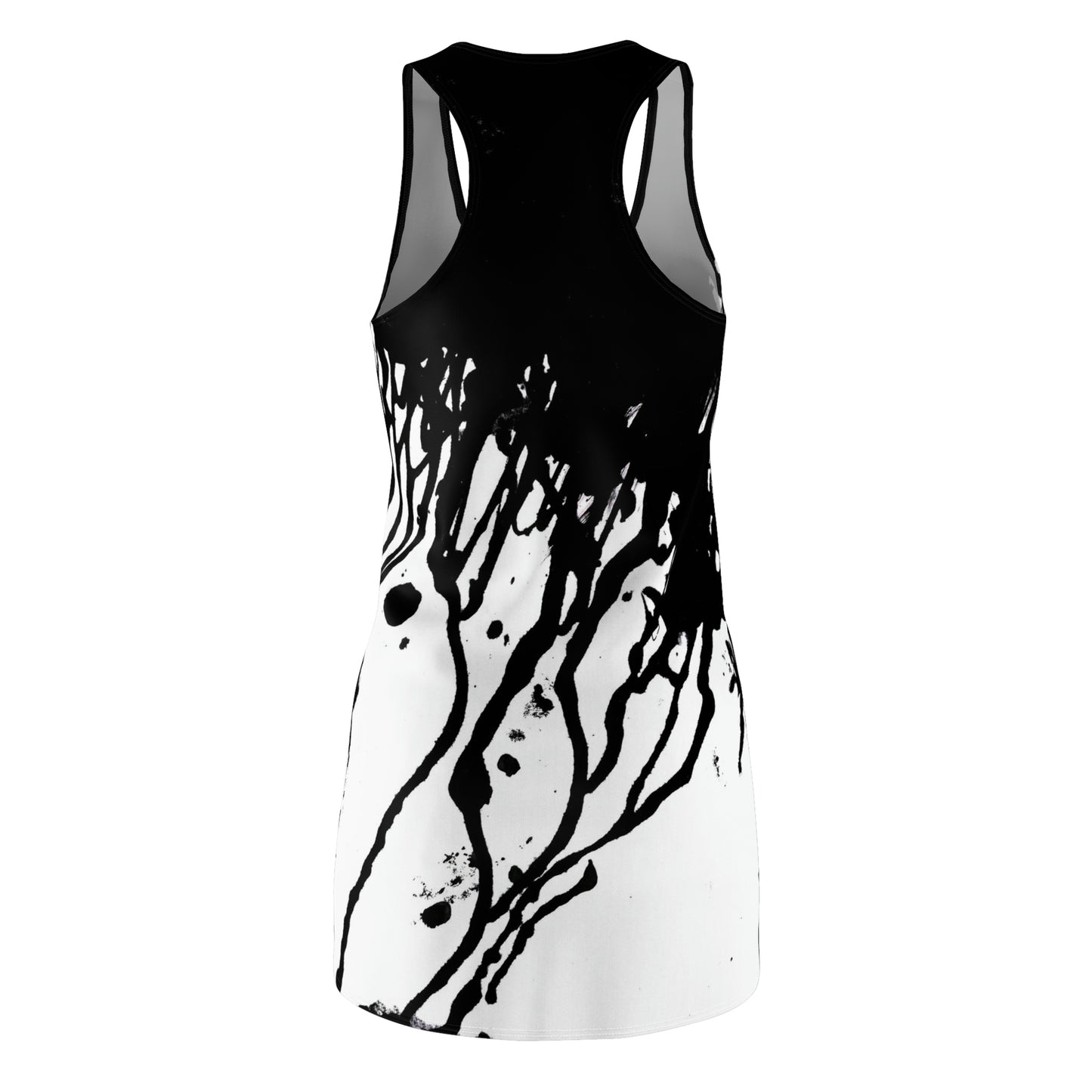 Black and White Paint/Ink Drip Dress