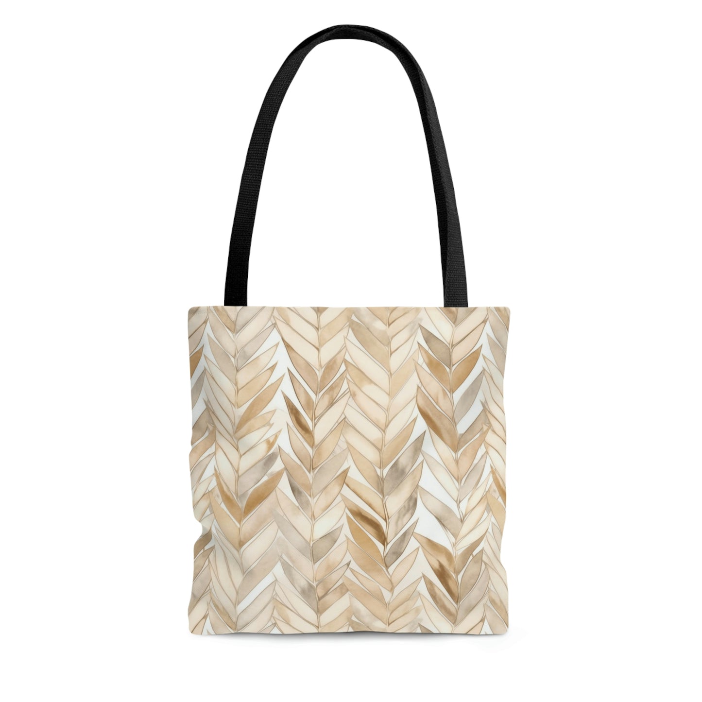 Beige Herringbone Pattern Tote Bag