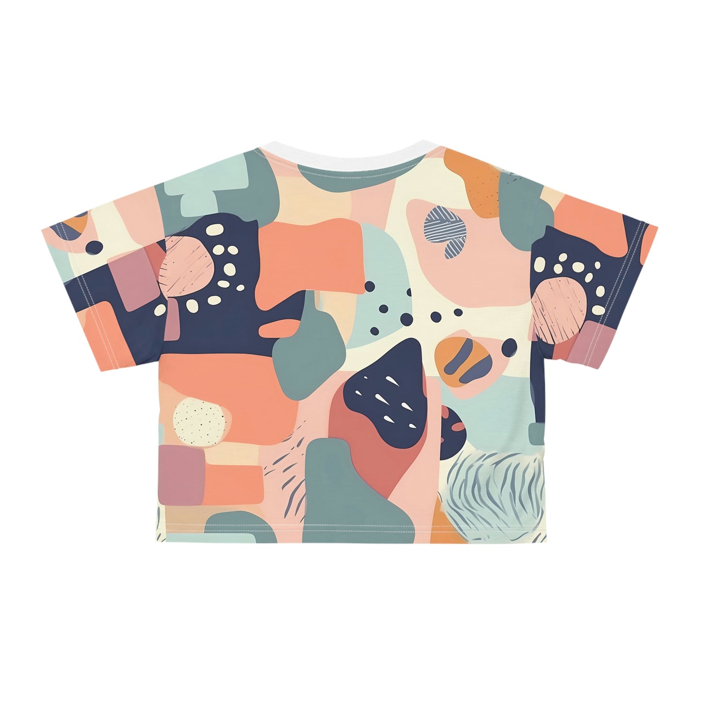 Pastel Shapes Pattern Crop Tee