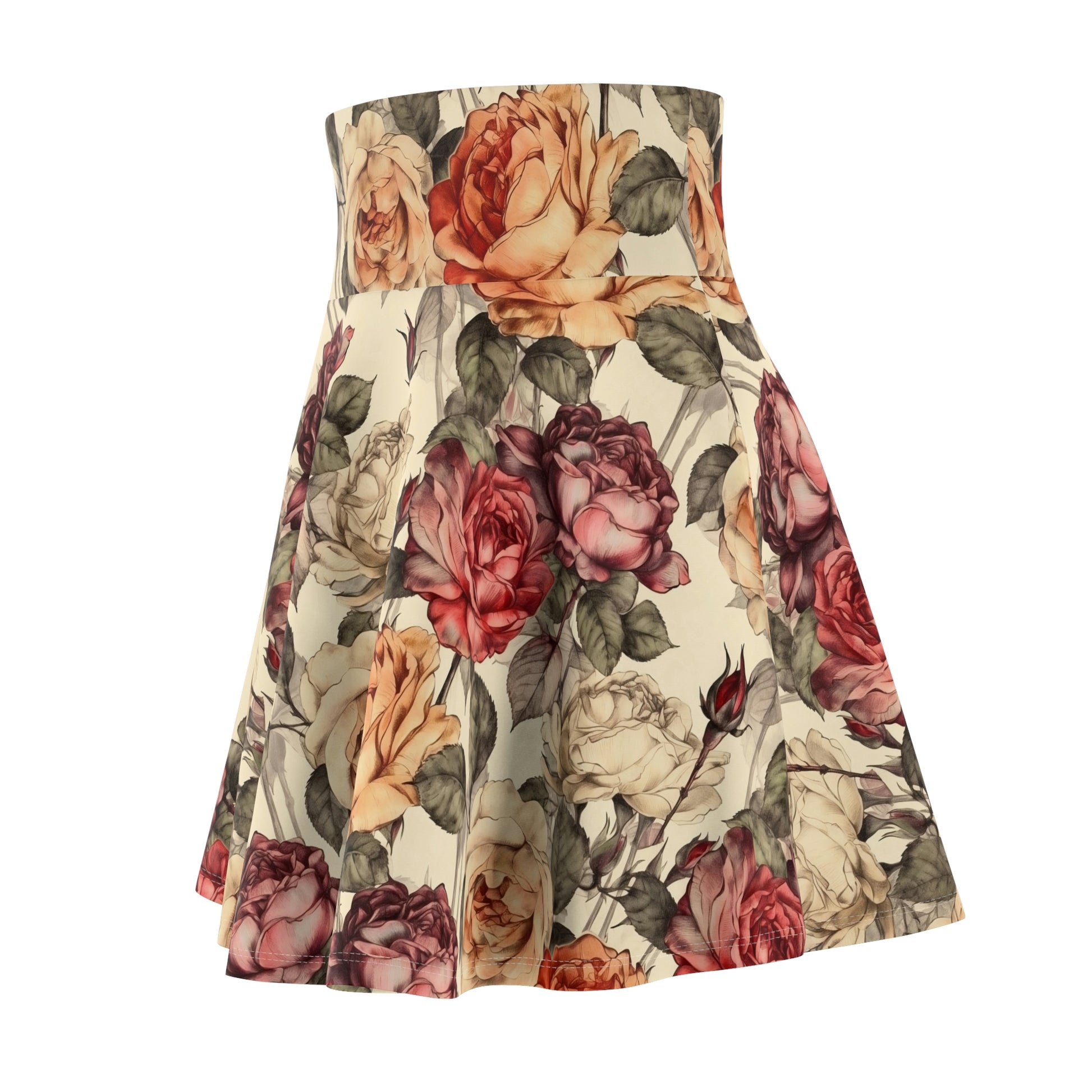 Vintage Roses Pattern Skirt