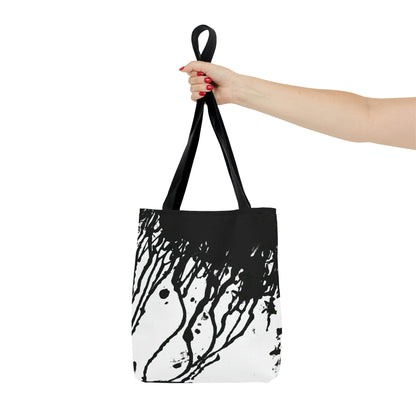 Black and White Paint/Ink Drip Tote Bag