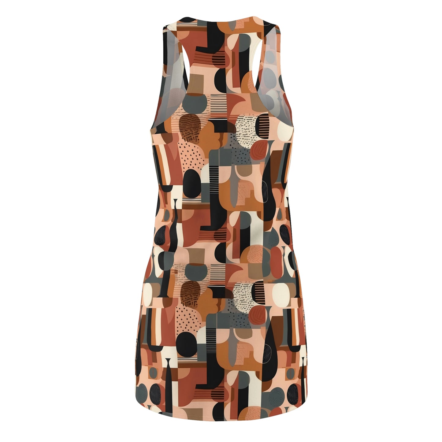 Earthy Hues Dress, geometric pattern