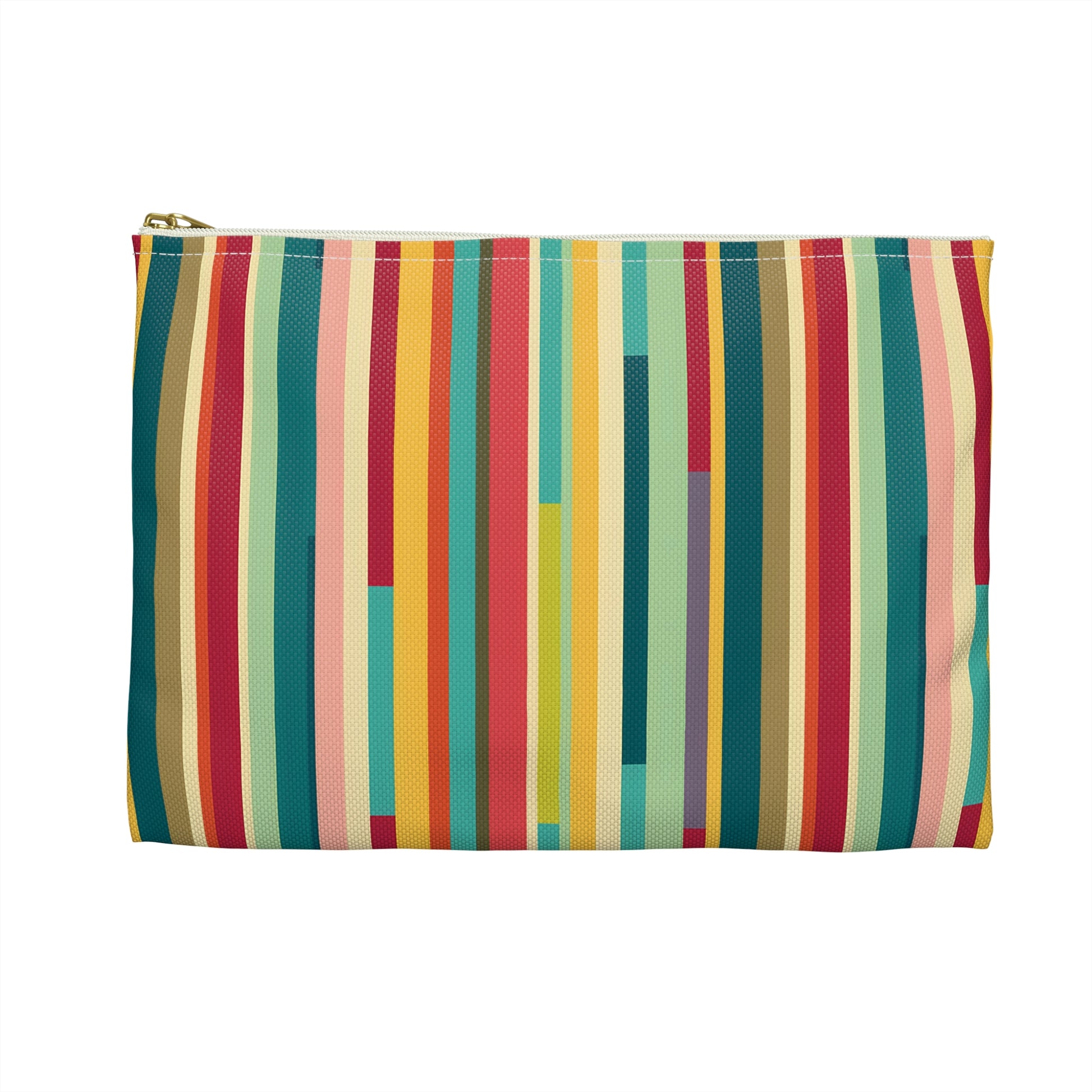 Colorful Technicolor Stripes Pattern Pouch