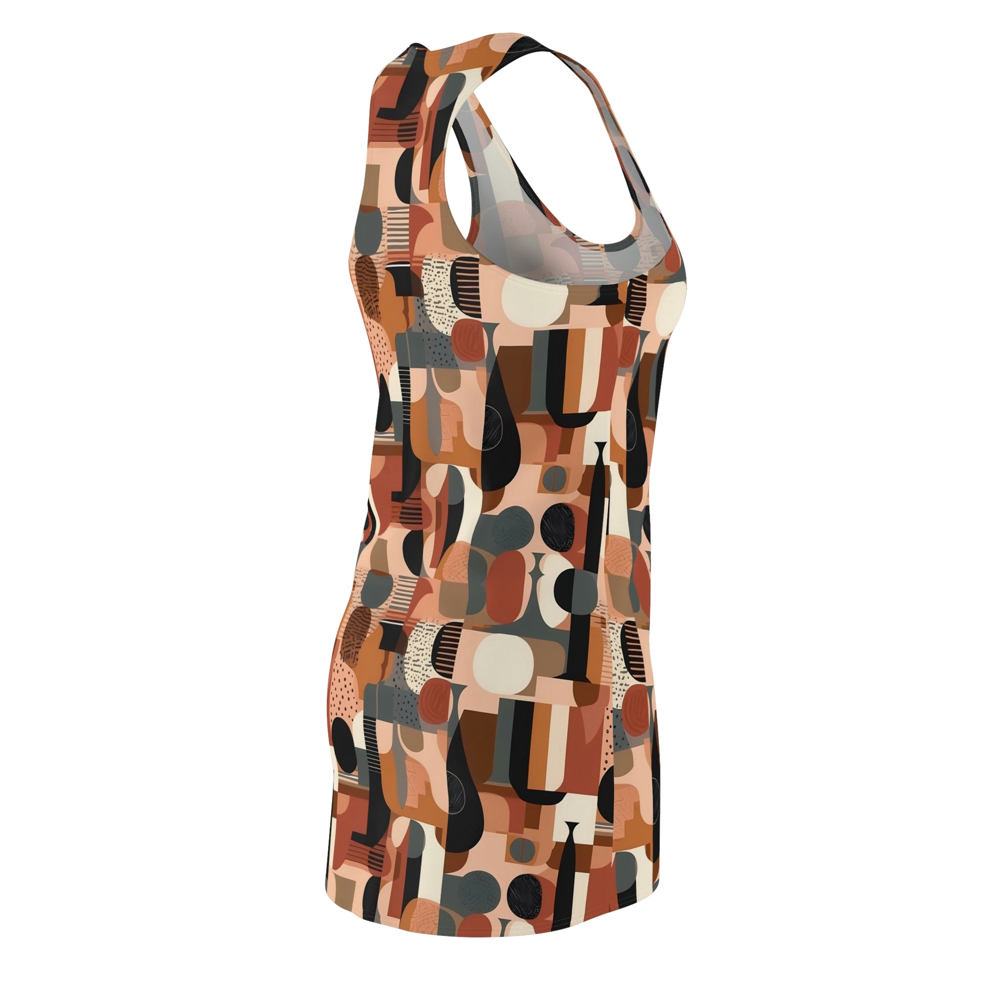 Earthy Hues Dress, geometric pattern