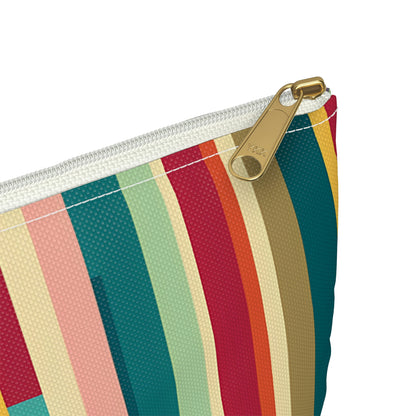 Colorful Technicolor Stripes Pattern Pouch